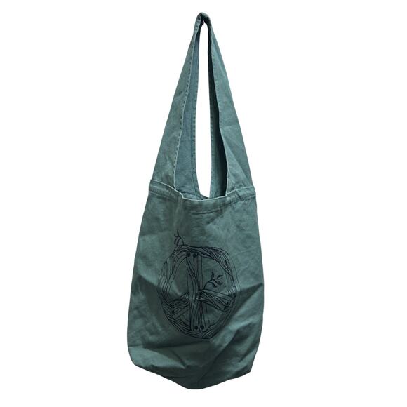 Authentic Pigment Brand Sling Bag Enzyme-Washed Muted Green Single Trap Hobo - Picture 2 of 8
